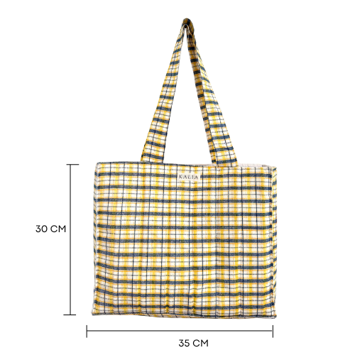Bolsa cuadros amarillos
