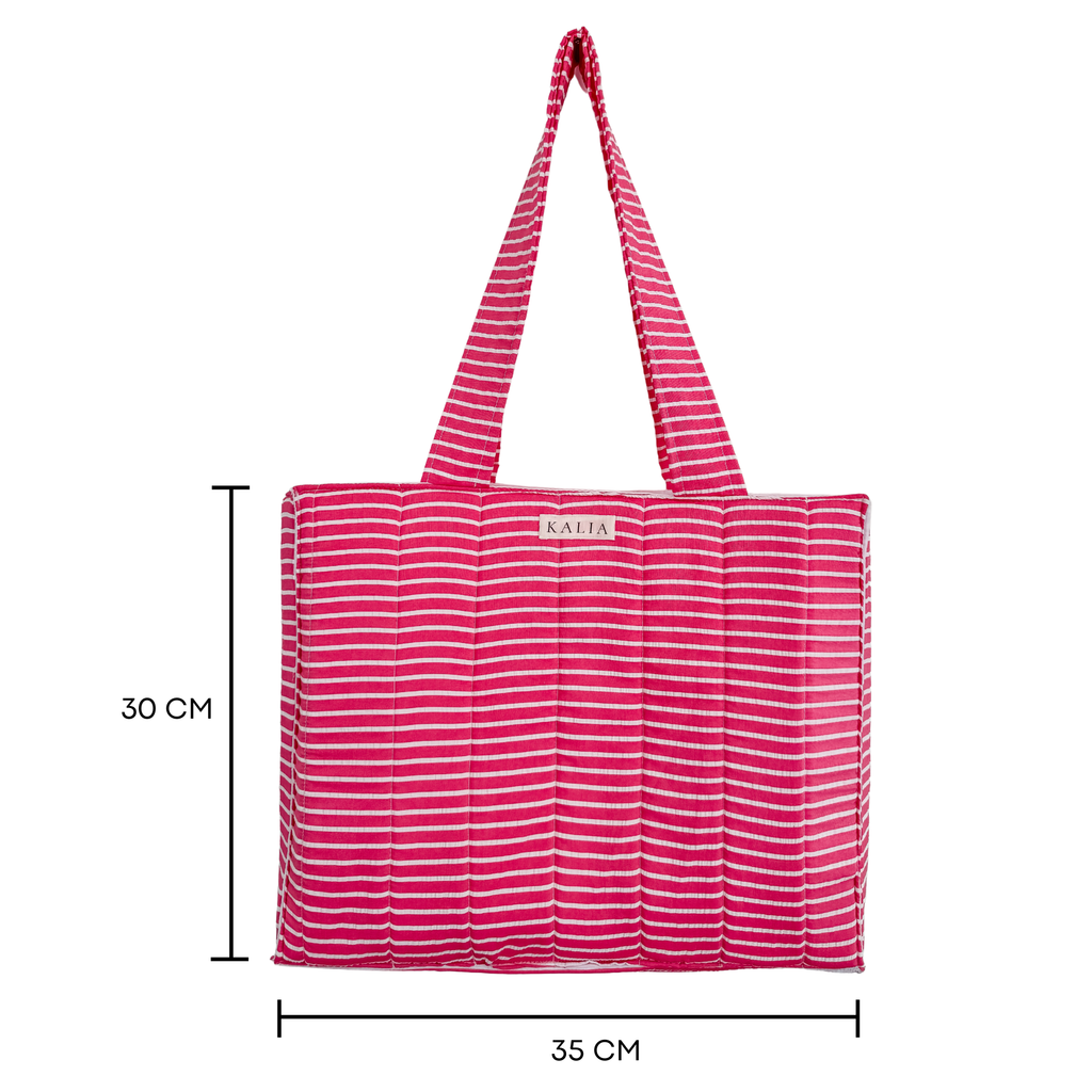 Bolsa rayas rosa