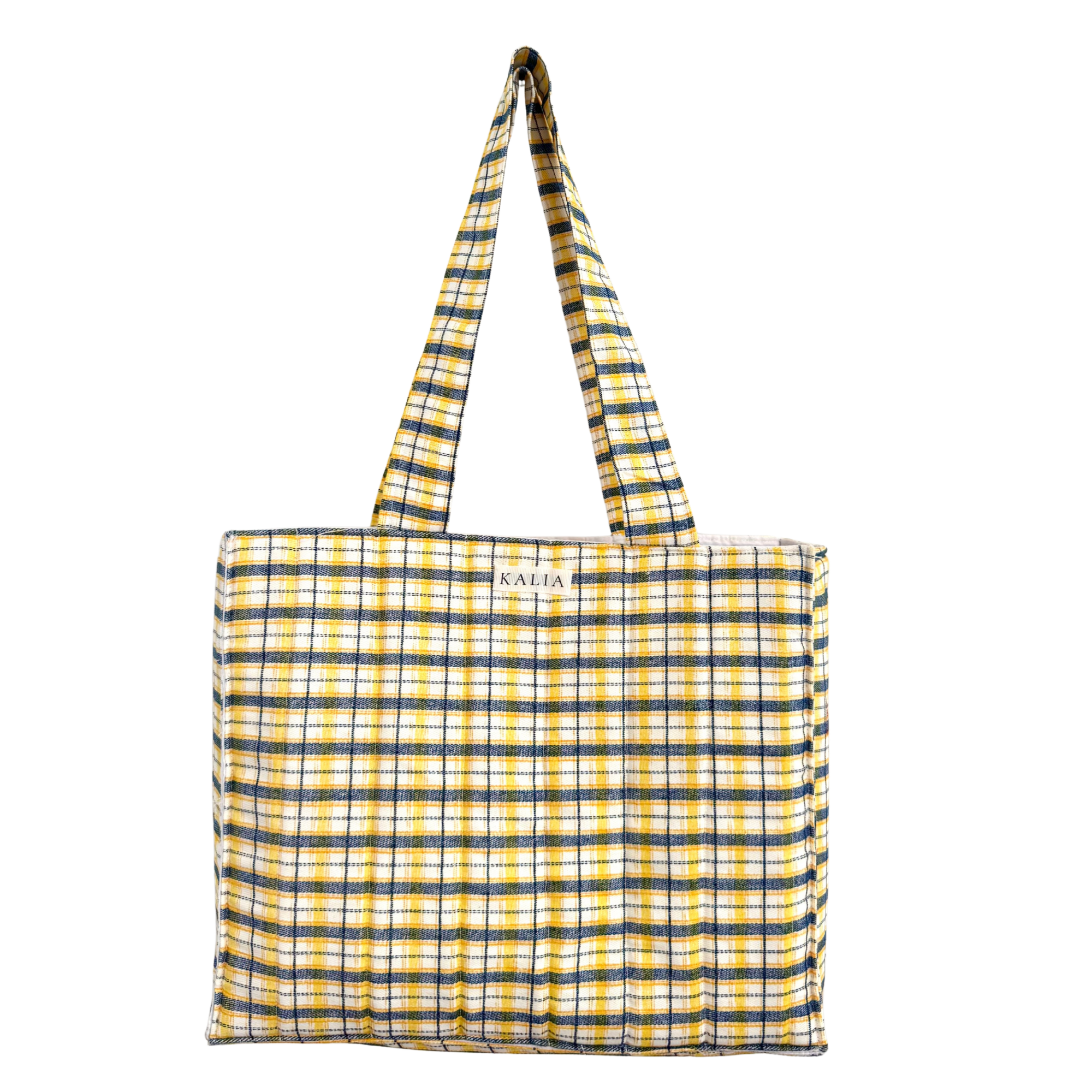 Bolsa cuadros amarillos
